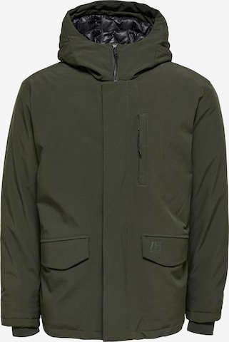 Veste d’hiver 'Piet' SELECTED HOMME en vert : devant