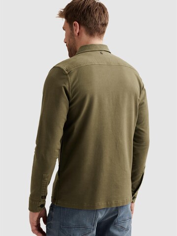 PME Legend Regular fit Skjorta 'Shirt jacket with garment-dye wash and button closure' i grön
