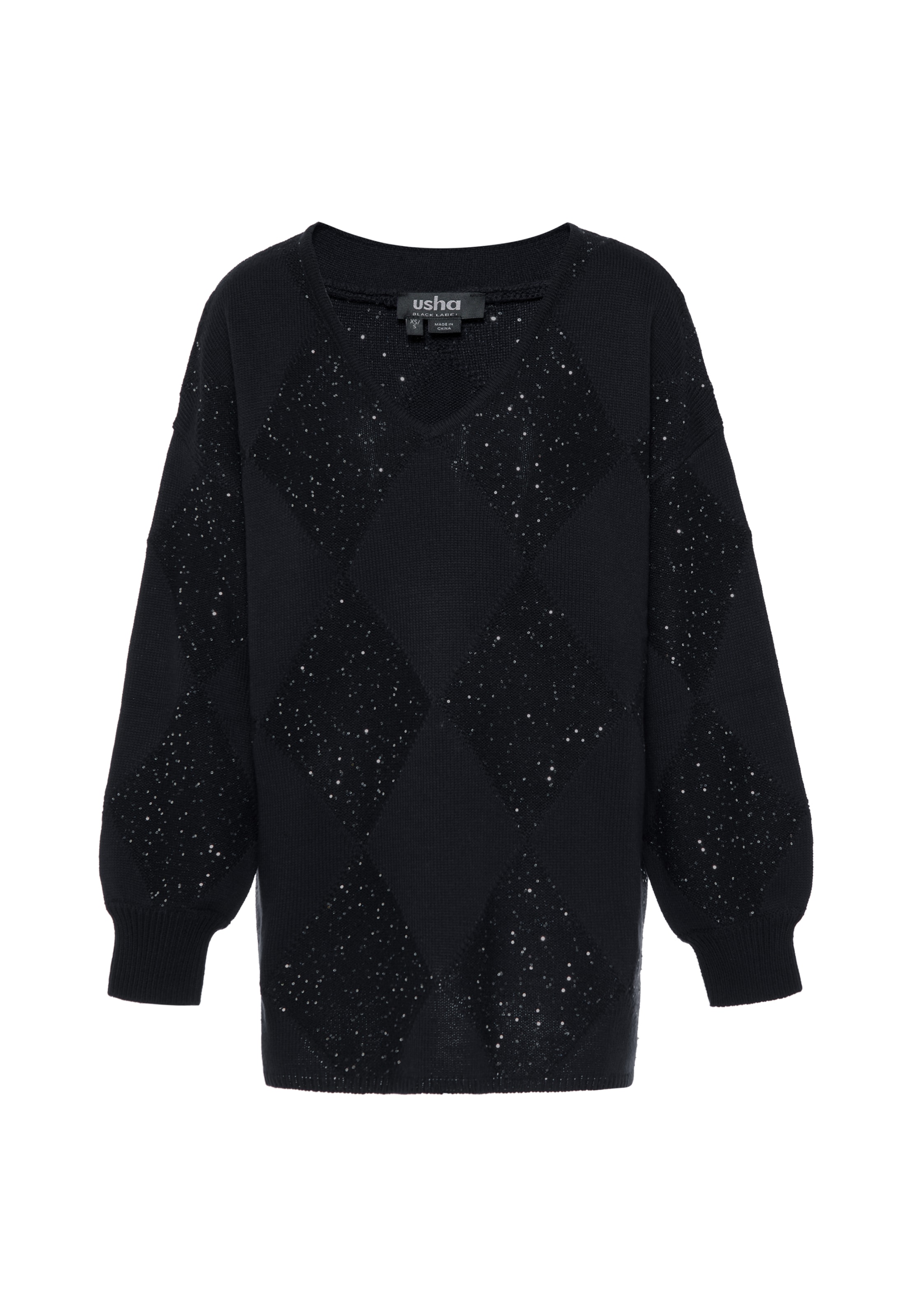 Pull-over usha BLACK LABEL en noir : devant