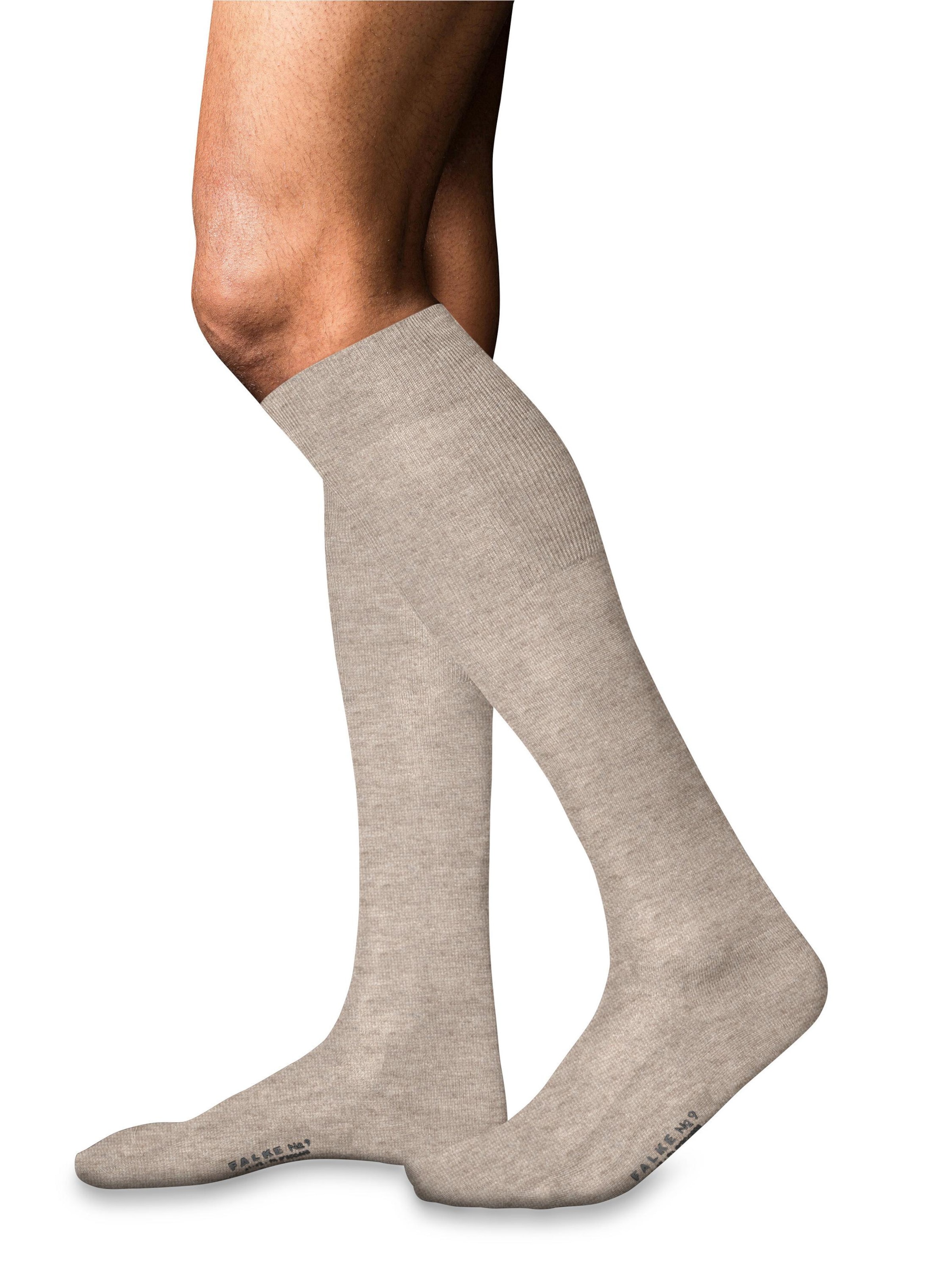 FALKE Knee High Socks 'No. 9 Pure Fil d´Écosse' in Beige