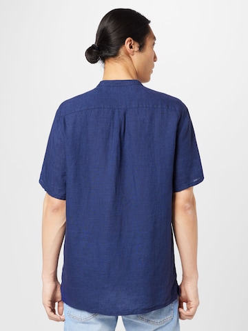 TOMMY HILFIGER Regular Fit Skjorte 'Mandarin' i blå