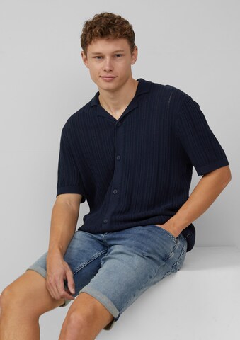 QS Regular fit Button Up Shirt in Blue