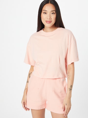 T-shirt Champion Reverse Weave en rose : devant