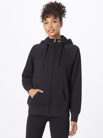 Champion Authentic Athletic Apparel Sweatjacke in Schwarz: predná strana