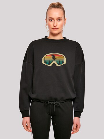 F4NT4STIC Sweatshirt 'Retro Skibrille Wintersport' in Black: front