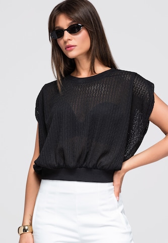 Ombre Bluse in Schwarz