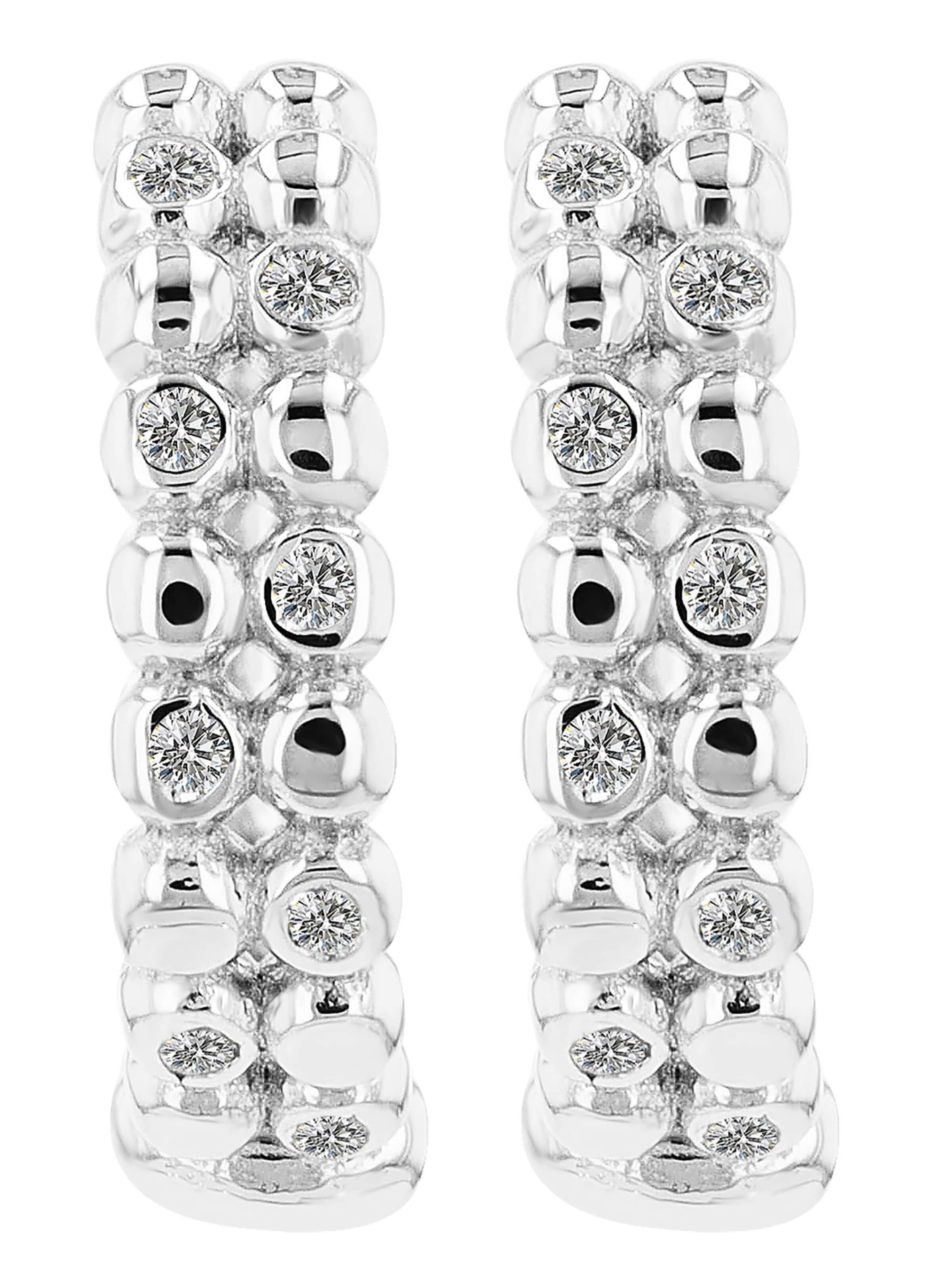 Akzent Earrings '"Yelda" aus 925 Sterlingsilber, rhodiniert, langlebig' in Silver: front