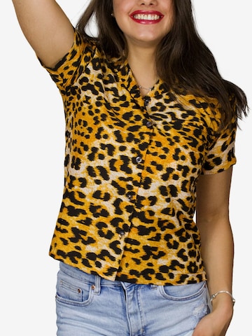 King Kameha Blouse 'Leopard' in Beige