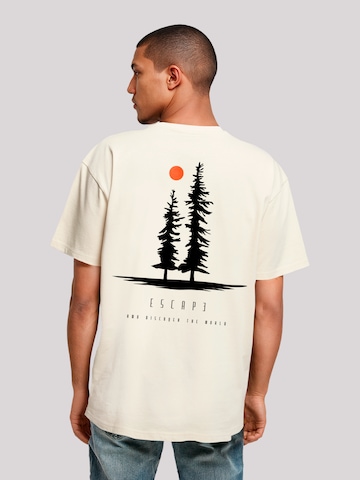 F4NT4STIC Shirt 'Escape Discover the World Pinetree' in Beige