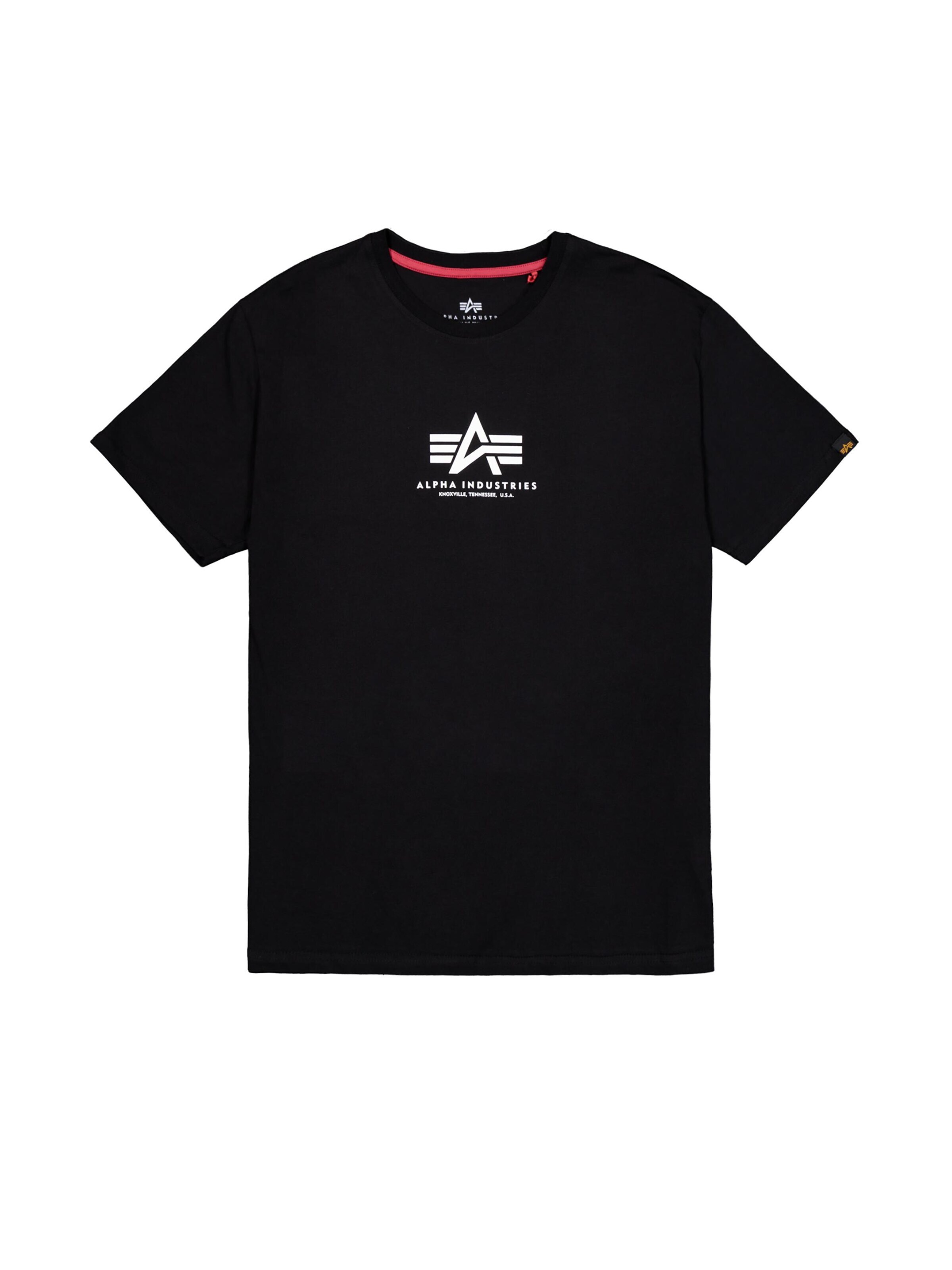 ALPHA INDUSTRIES Shirt 'Basic Mid Logo'‌‌‌‌‌‌‌ in Schwarz: Vorderseite