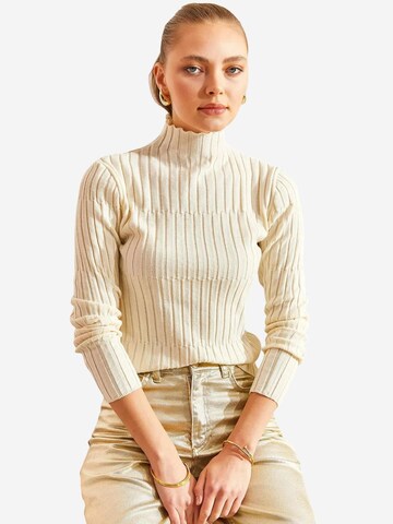 Pull-over Bianco Lucci en beige : devant