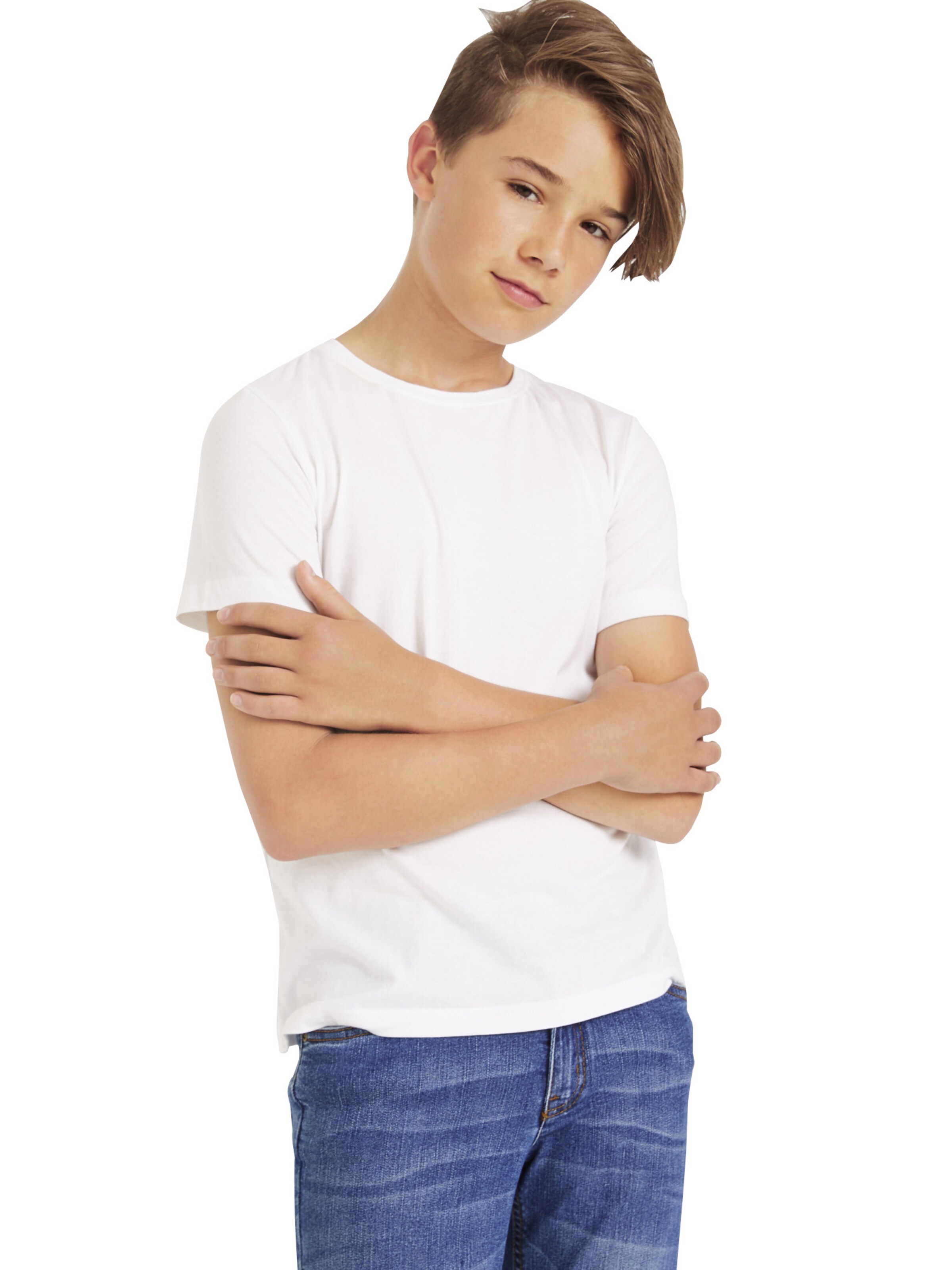 bonprix T-Shirt (3er Pack) in Blau: Vorderseite