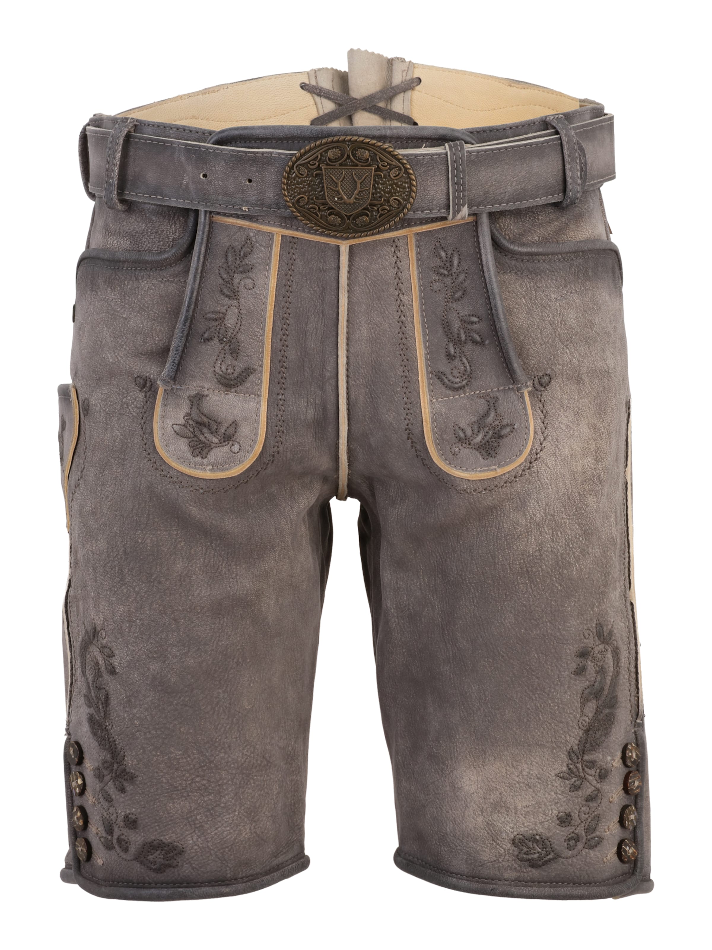 Krüger Buam - regular Pantalón tradicional en gris: frente