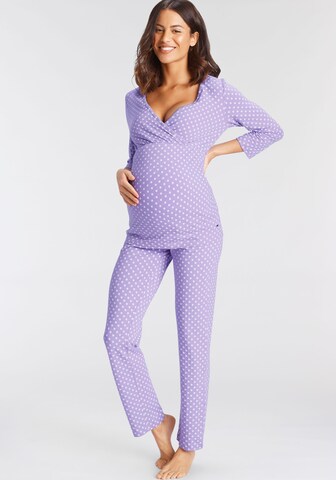 LASCANA Pajama in Purple: front
