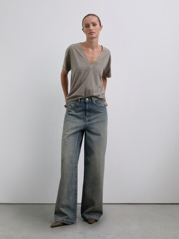 Scalpers Koszulka ' Skullv' w kolorze brązowy: przód