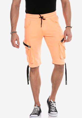 CIPO & BAXX Regular Cargo Pants in Orange: front