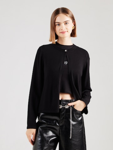 Cardigan 'PCOrina' PIECES en noir : devant