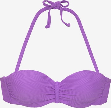 SUNSEEKER Bandeau Bikini Top in Purple: front