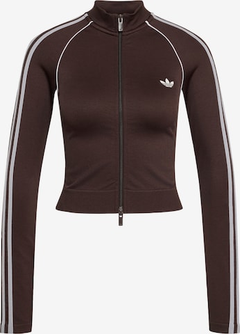 Veste de survêtement 'Essentials' ADIDAS ORIGINALS en marron : devant