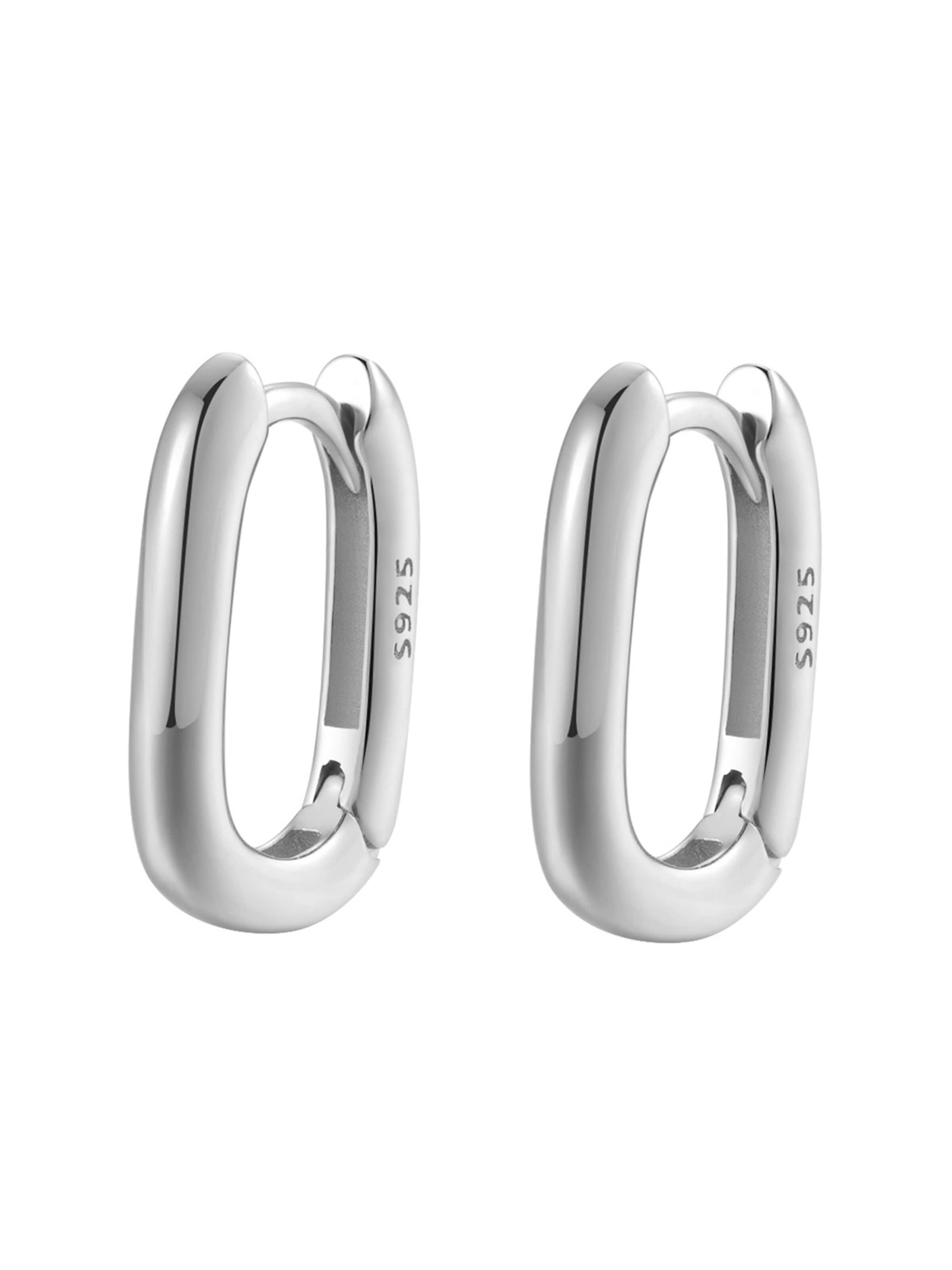 Hey Happiness - Pendientes 'Ellipse' en plata: frente