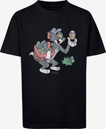 ABSOLUTE CULT Shirt 'Tom And Jerry - Tom Egg Hunt' in Black: front