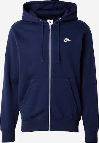 Nike Sportswear Кофта на молнии 'CLUB' в Синий: спереди