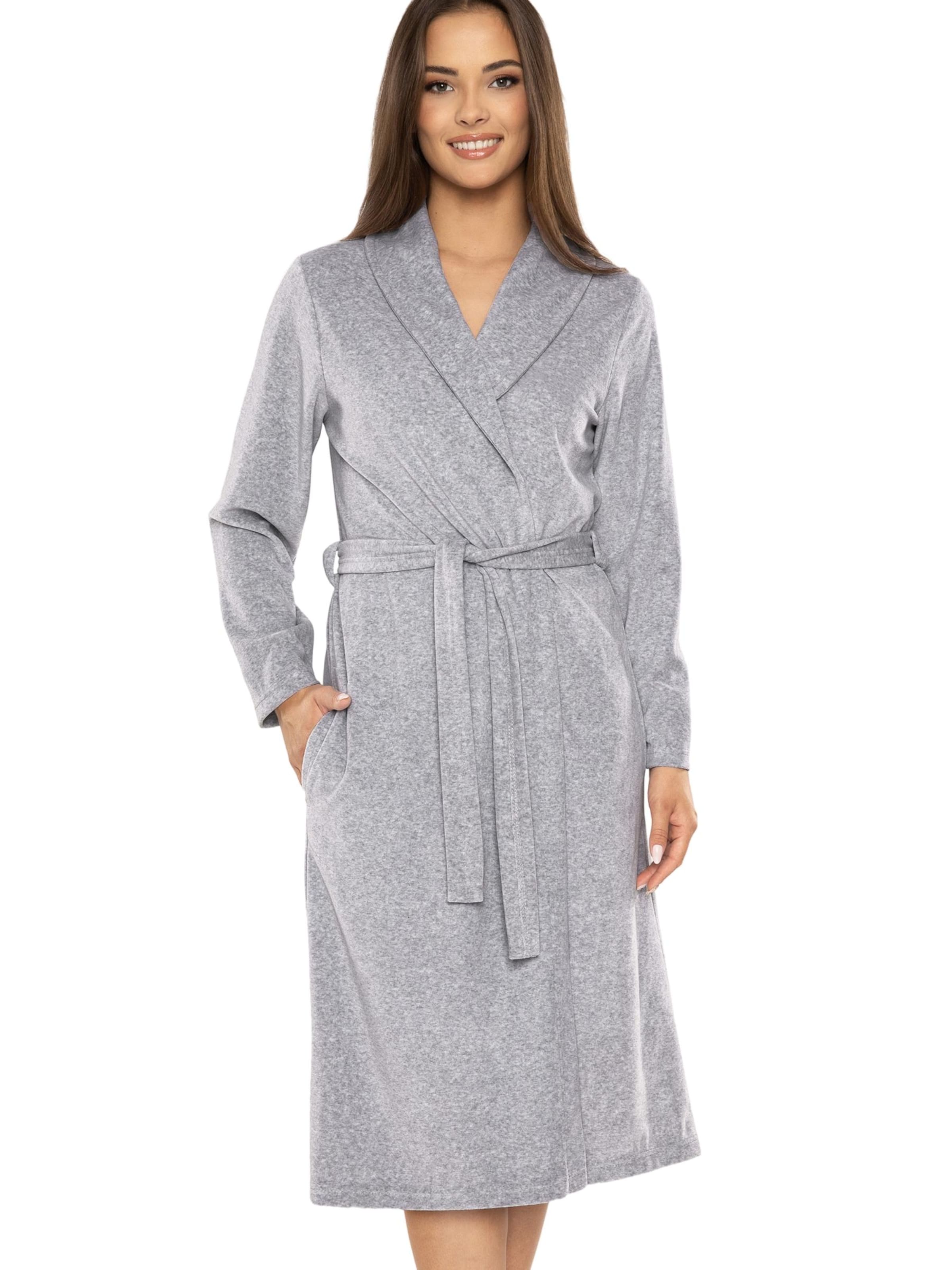 Vivisence Bathrobe long '5022' in Grey: front