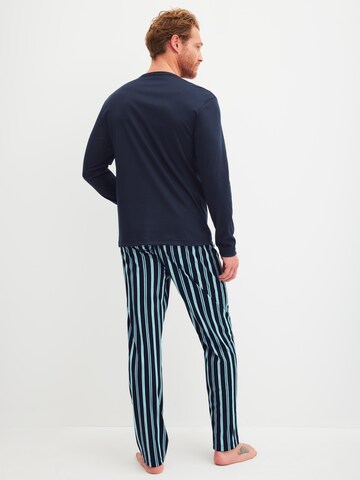 CALIDA Pyjama lang 'Relax Choice' in Blauw