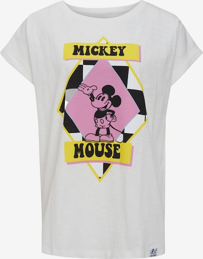 Recovered Тениска 'Mickey Mouse Pop Colour' в екрю / жълто / лилав / черно / бяло, Преглед на продукта