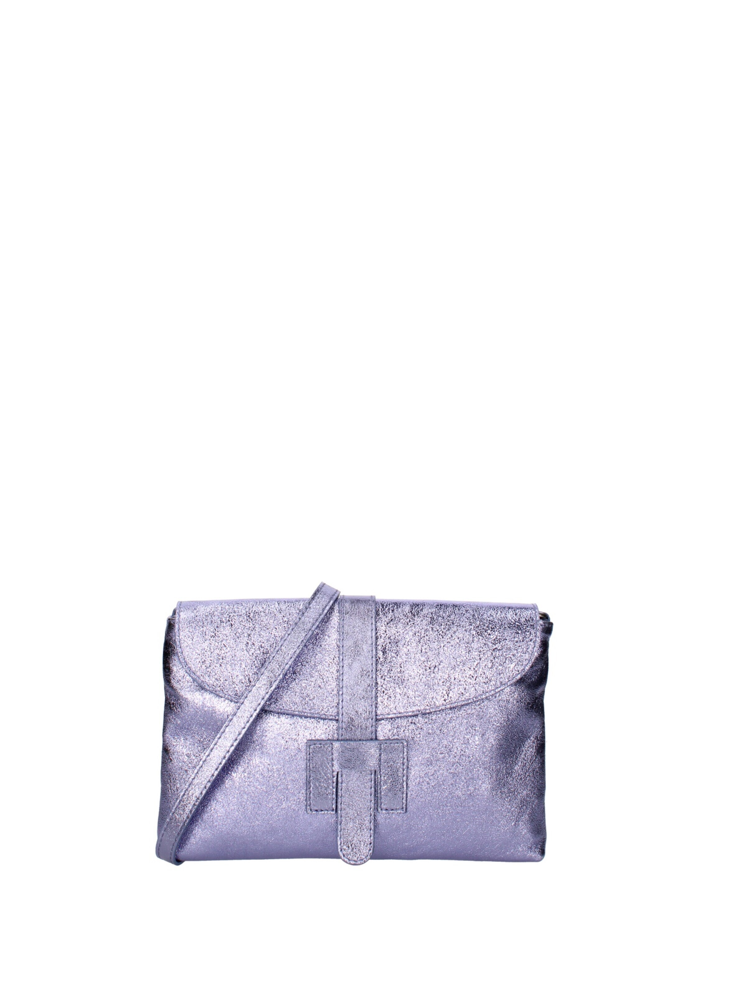 Pochette 'Pochette Donna Vera Pelle Laminato - Tracolla Regolabile' di Viola Castellani in lilla: frontale