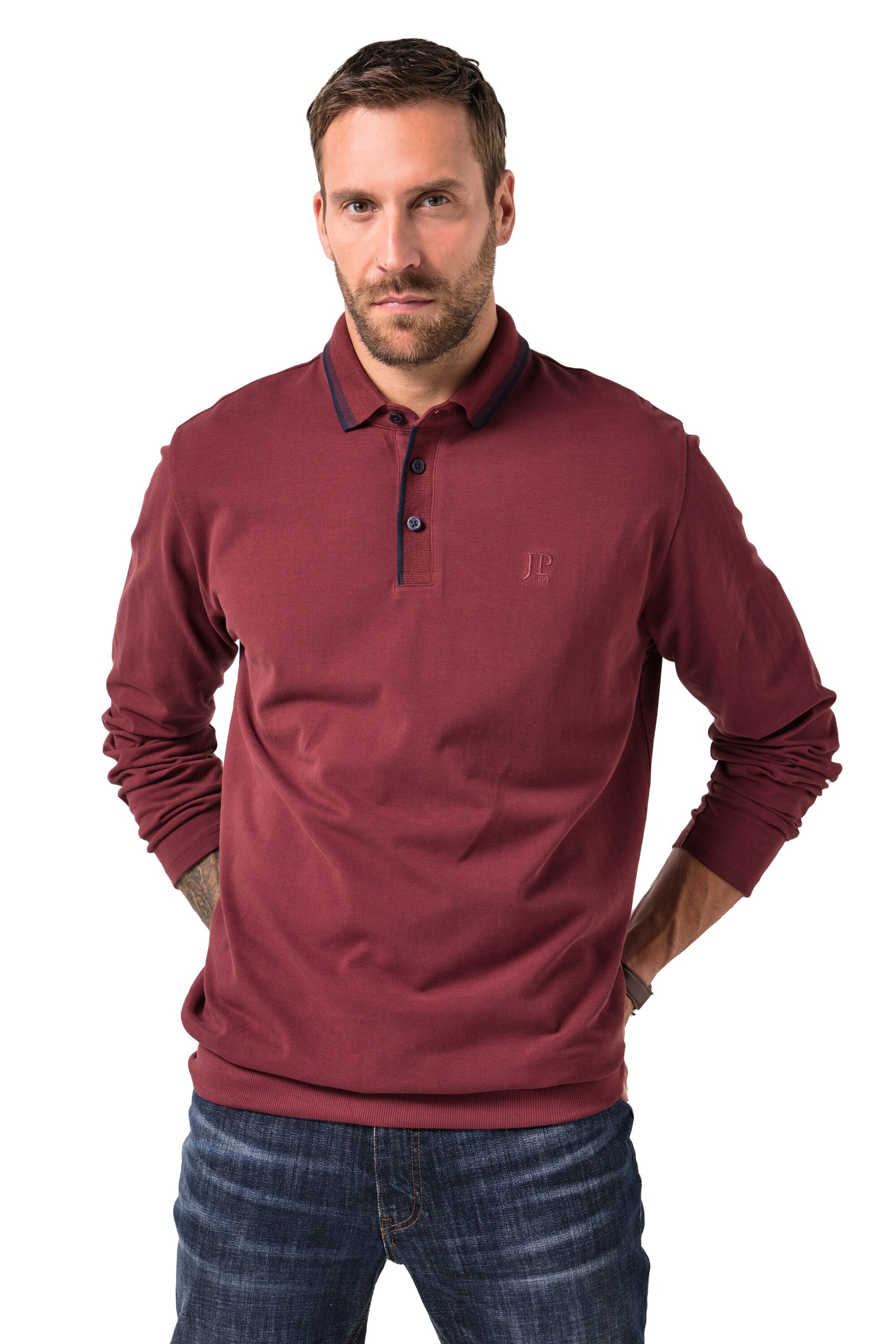 JP1880 Shirt in Rood: voorkant