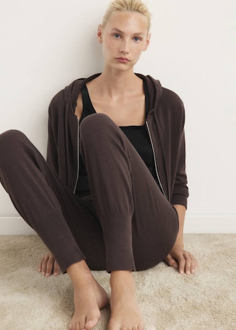 MANGO Pyjamahose 'Gina' in Braun