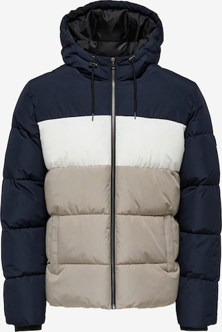 Only & Sons Winter Jacket in Beige: front