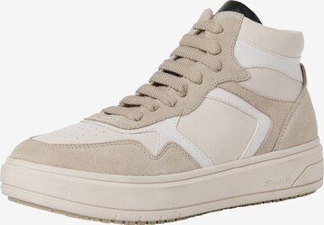 TAMARIS Hög sneaker i beige: framsida