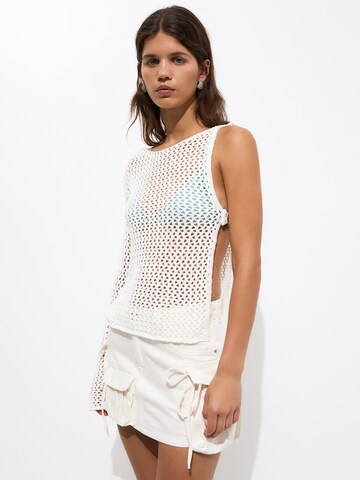 Pull&Bear Trui in Wit: voorkant