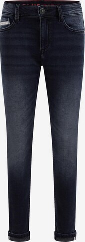 WE Fashion Slimfit Jeans in Blauw: voorkant