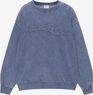 Pull&Bear Sweatshirt in Blue: front