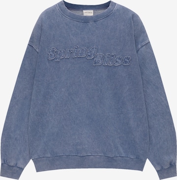 Sweat-shirt Pull&Bear en bleu : devant