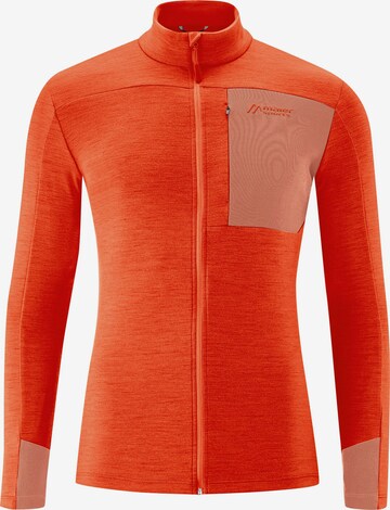 Maier Sports Athletic Fleece Jacket 'Skutvik' in Orange: front