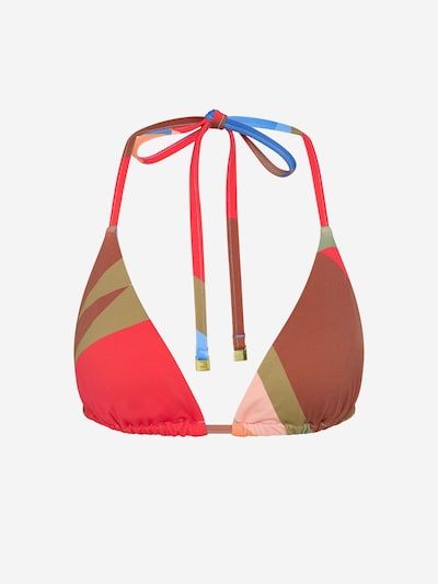 SEA LEVEL Bikinitop 'Santora' in braun / oliv / rosa / rot, Produktansicht