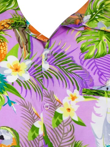 King Kameha Shirt 'Parrot Cockatoo' in Lila