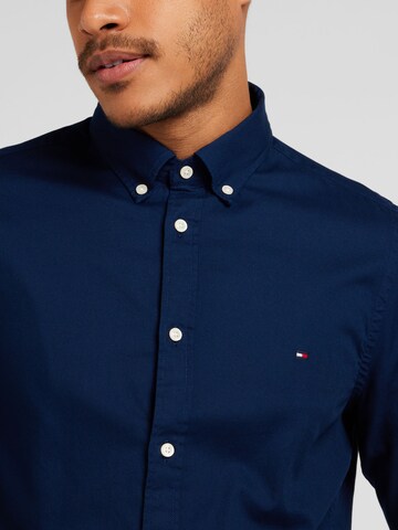 TOMMY HILFIGER Slim Fit Hemd 'Flex' in Blau