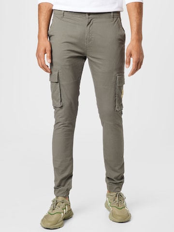 Tapered Pantaloni cargo di Denim Project in grigio: frontale