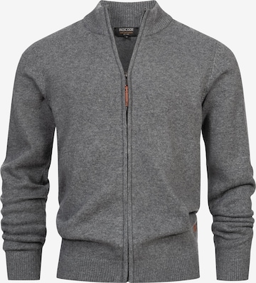 INDICODE JEANS Knit cardigan 'Margous' in Grey: front