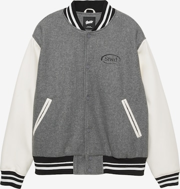 Giacca di mezza stagione 'STWD' di Pull&Bear in grigio: frontale