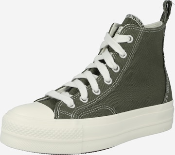 zaļš CONVERSE Augstie brīvā laika apavi 'Chuck Taylor All Star Lift': no priekšpuses