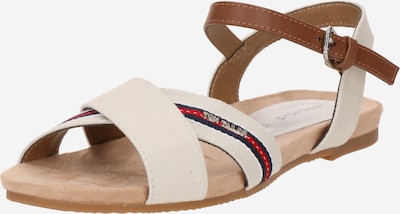 TOM TAILOR Remienkové sandále - námornícka modrá / hnedá / červená / biela, Produkt