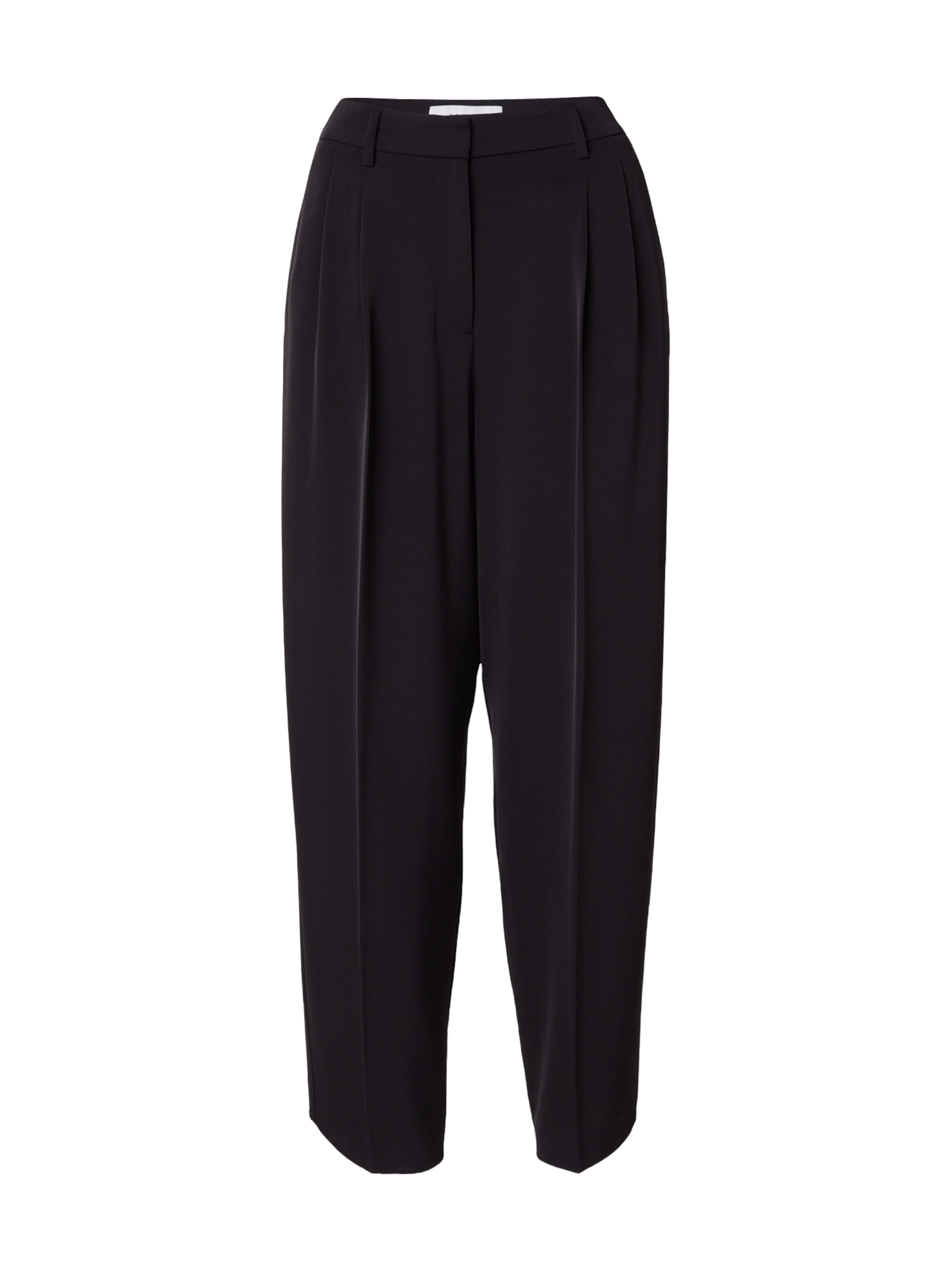 Wide Leg Pantalon à pince COMMA en noir : devant