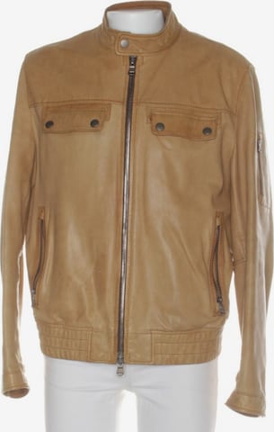 BOSS Lederjacke / Ledermantel L-XL in Braun: Vorderseite