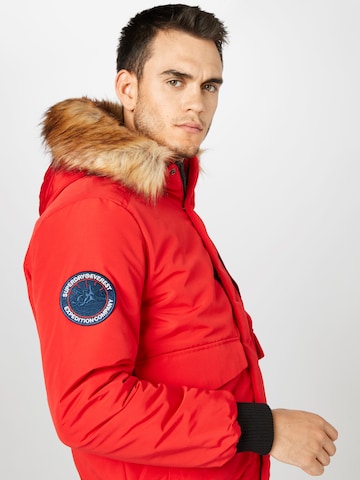 Superdry Klasický střih Zimní bunda 'EVEREST' – červená